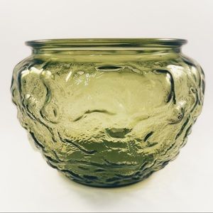 EO BRODY CO Vintage Green Depression Glass Bowl  Cleveland, OH USA